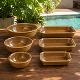 Conjunto Dubai em Rattan & Vidro — Suporte + Marinex | 12 Peças