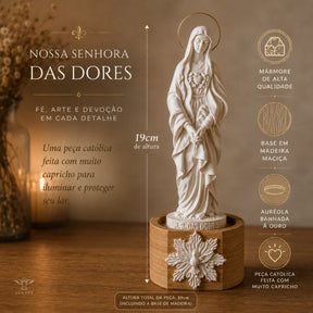 Nossa Senhora das Dores de Mármore com Auréola Banhada a Ouro