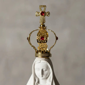 Nossa Senhora De Fátima em Pó De Mármore e Coroa Banhada a Ouro