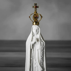 Nossa Senhora De Fátima em Pó De Mármore e Coroa Banhada a Ouro